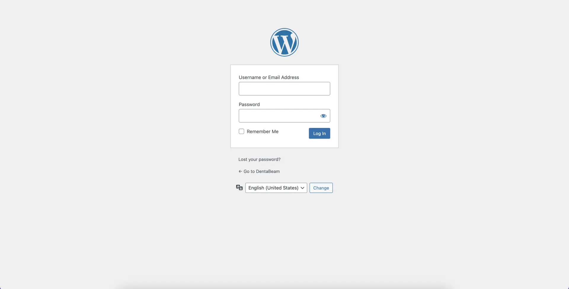 Wordpress Login Screen