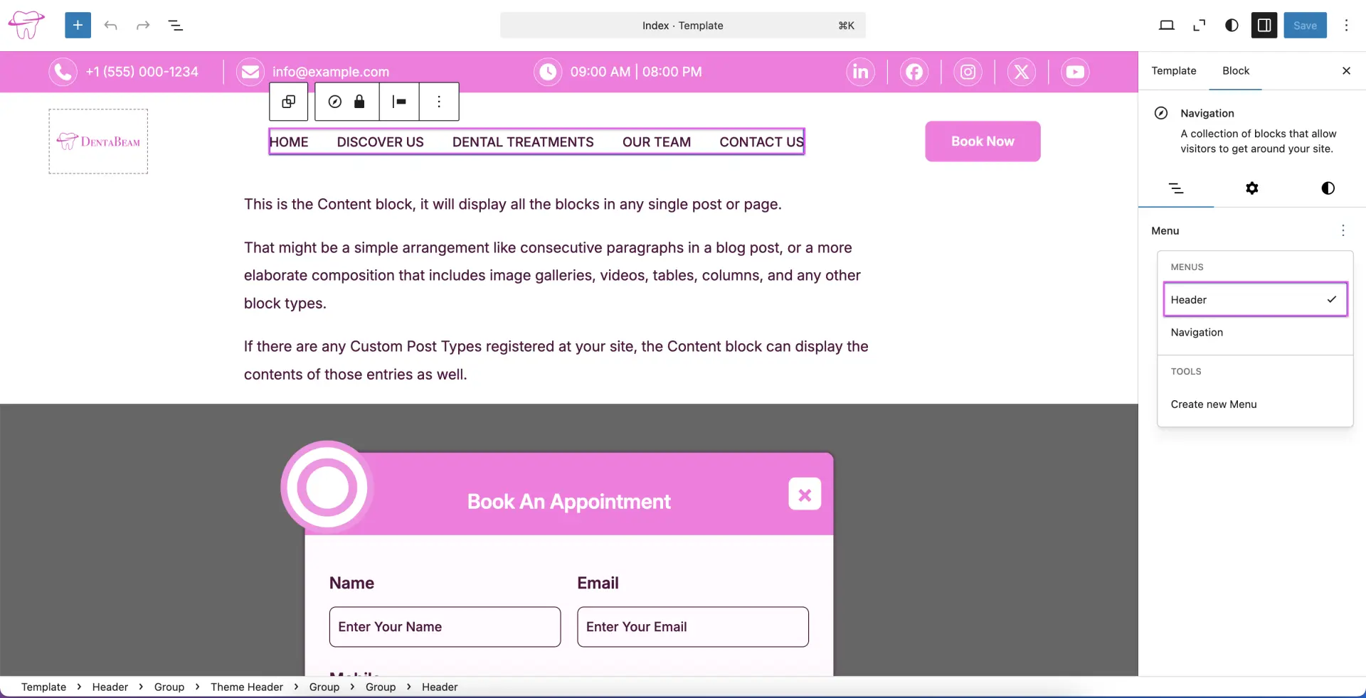 Select Menu Screen